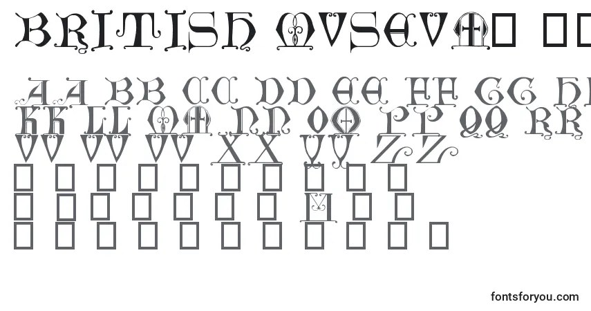 A fonte British Museum, 14th c – alfabeto, números, caracteres especiais