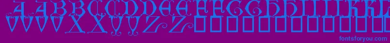 Шрифт British Museum, 14th c – синие шрифты на фиолетовом фоне