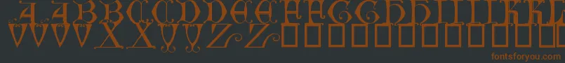 Шрифт British Museum, 14th c – коричневые шрифты на чёрном фоне