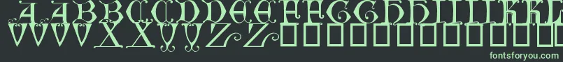 Шрифт British Museum, 14th c – зелёные шрифты на чёрном фоне