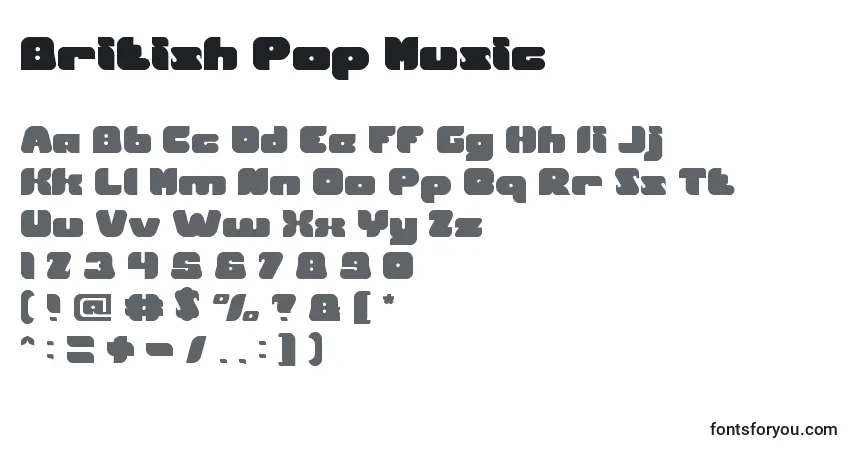 British Pop Music Font – alphabet, numbers, special characters