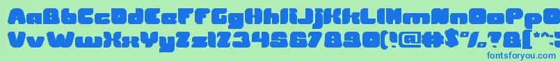 British Pop Music Font – Blue Fonts on Green Background