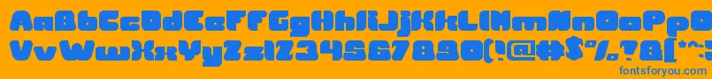 British Pop Music-Schriftart – Blaue Schriften auf orangefarbenem Hintergrund