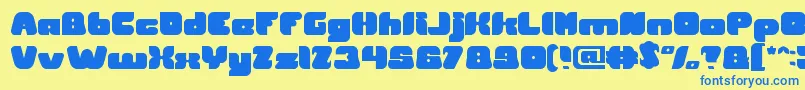 British Pop Music Font – Blue Fonts on Yellow Background