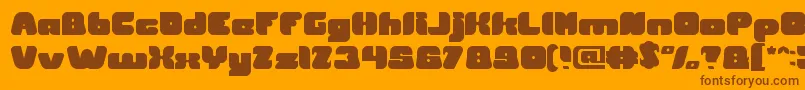 British Pop Music Font – Brown Fonts on Orange Background