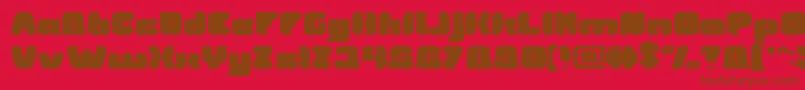 British Pop Music Font – Brown Fonts on Red Background
