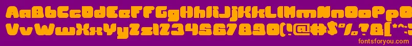 British Pop Music Font – Orange Fonts on Purple Background