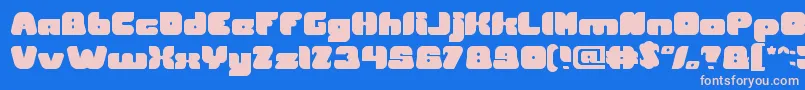 フォントBritish Pop Music – ピンクの文字、青い背景