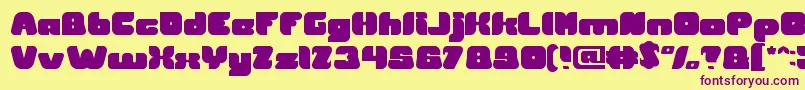 British Pop Music Font – Purple Fonts on Yellow Background