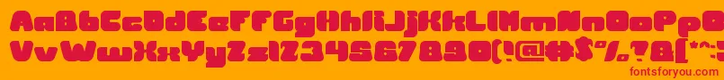 British Pop Music Font – Red Fonts on Orange Background