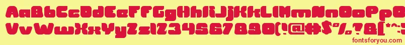 British Pop Music Font – Red Fonts on Yellow Background