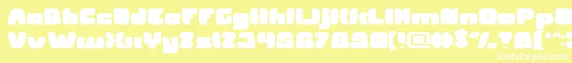 British Pop Music Font – White Fonts on Yellow Background