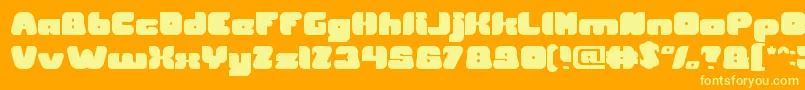 British Pop Music Font – Yellow Fonts on Orange Background