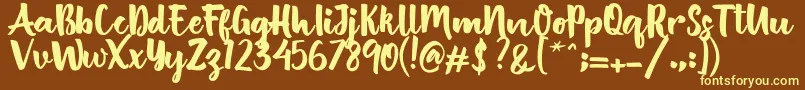 Шрифт British Script – жёлтые шрифты на коричневом фоне