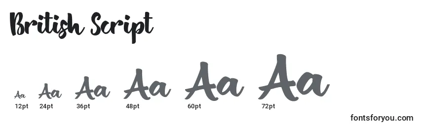 British Script Font Sizes