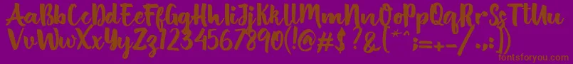 British Scriptフォントについての詳細 フォントBritish Script – 紫色の背景に茶色のフォント