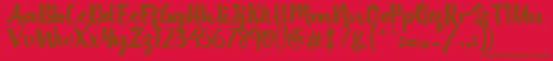 British Script Font – Brown Fonts on Red Background