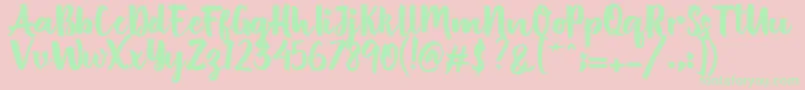 British Scriptフォントについての詳細 フォントBritish Script – ピンクの背景に緑の文字