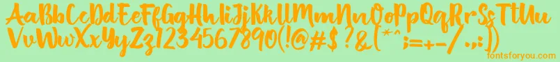 More about British Script Font British Script Font – Orange Fonts on Green Background
