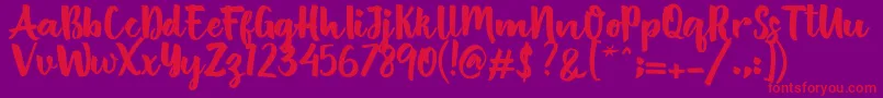 Czcionka British Script – czerwone czcionki na fioletowym tle