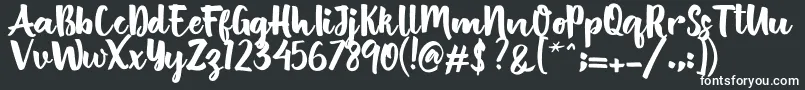 Czcionka British Script – białe czcionki