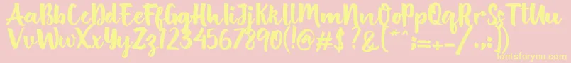 More about British Script Font British Script Font – Yellow Fonts on Pink Background