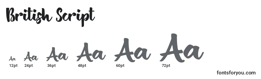 British Script (122185) Font Sizes