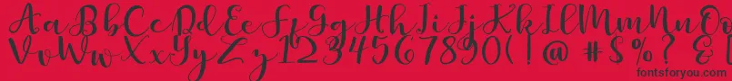 Fonte Britnees – fontes pretas em um fundo vermelho