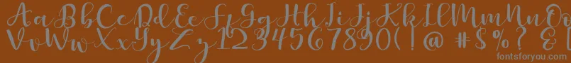Weitere Informationen zur Britnees-Schriftart Britnees-Schriftart – Graue Schriften auf braunem Hintergrund