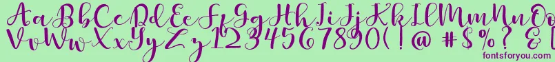 Britnees Font – Purple Fonts on Green Background