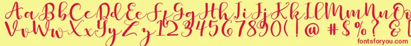 Britnees Font – Red Fonts on Yellow Background