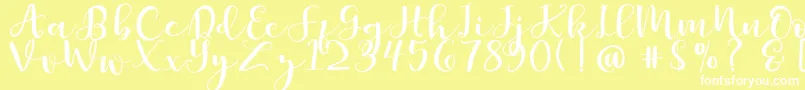 フォントBritnees – 黄色い背景に白い文字