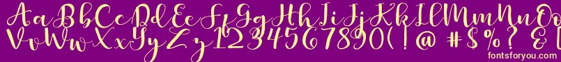 Britnees Font – Yellow Fonts on Purple Background