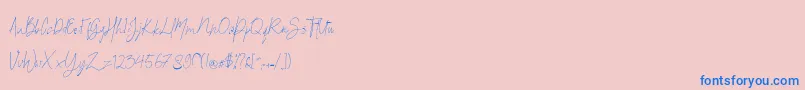 Britson Font – Blue Fonts on Pink Background