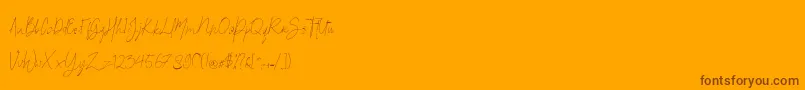 Britson Font – Brown Fonts on Orange Background