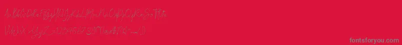 Britson Font – Gray Fonts on Red Background