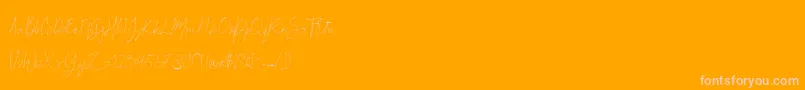 Britson Font – Pink Fonts on Orange Background