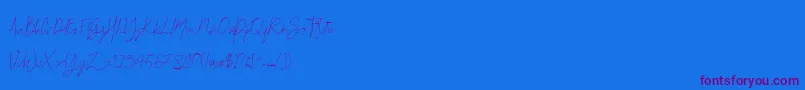 Britson Font – Purple Fonts on Blue Background