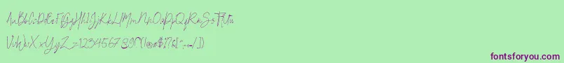 Britson Font – Purple Fonts on Green Background