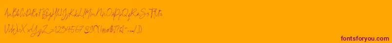Britson Font – Purple Fonts on Orange Background