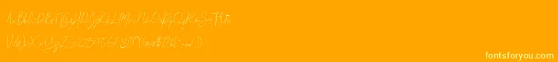 Saiba mais sobre a fonte Britson Fonte Britson – fontes amarelas em um fundo laranja