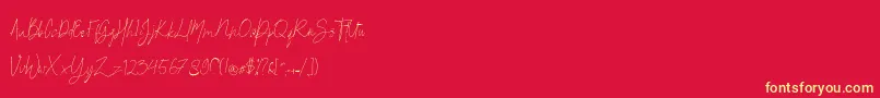 Britson Font – Yellow Fonts on Red Background