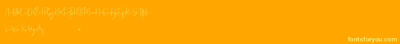 Brittaney free Font – Yellow Fonts on Orange Background