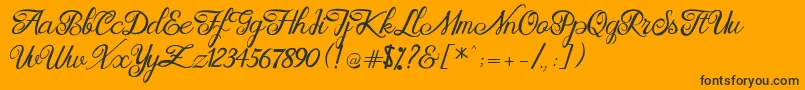 Brittania Modern Calligraphy Demo Font – Black Fonts on Orange Background