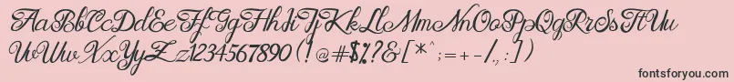 Brittania Modern Calligraphy Demo Font – Black Fonts on Pink Background