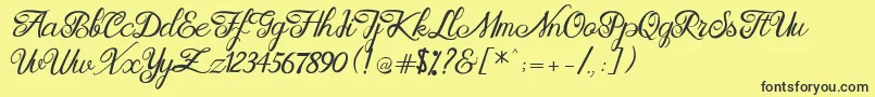 Brittania Modern Calligraphy Demo Font – Black Fonts on Yellow Background