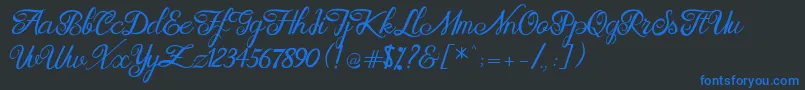 Brittania Modern Calligraphy Demo Font – Blue Fonts on Black Background