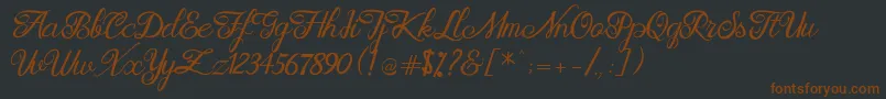 Brittania Modern Calligraphy Demo Font – Brown Fonts on Black Background