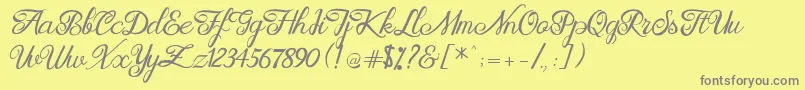 Brittania Modern Calligraphy Demo Font – Gray Fonts on Yellow Background
