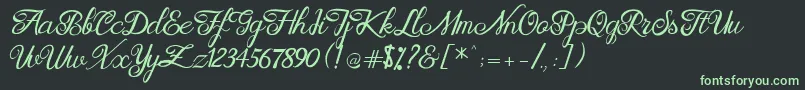 Brittania Modern Calligraphy Demo Font – Green Fonts on Black Background